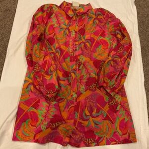 FARM Rio Vibrant Pink and Orange Jumpsuit